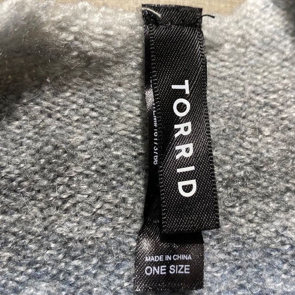 Torrid Womens Wool Blend Spacedye Ruana One Size Blue Gray White - Picture 5 of 8